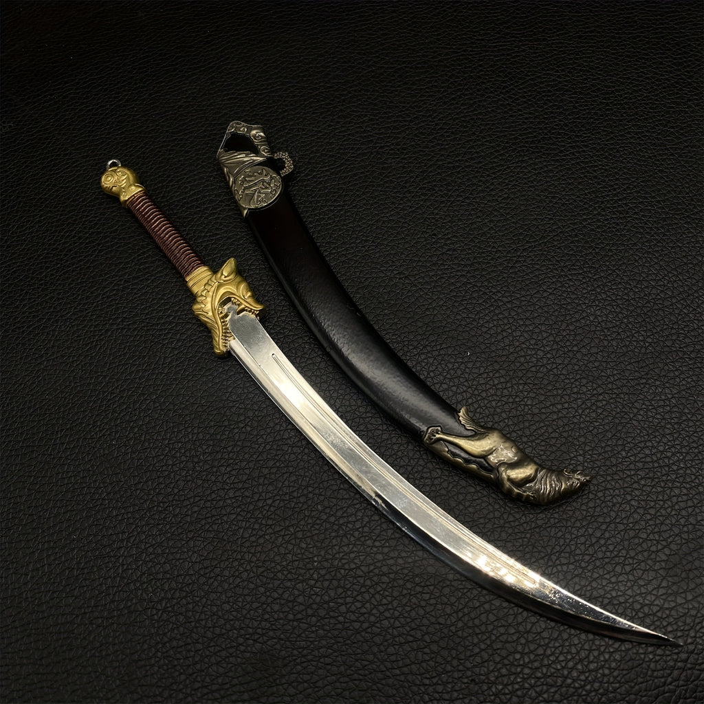 Mini Wolf Head Blunt Blade Sword 1/6 Metal Replica