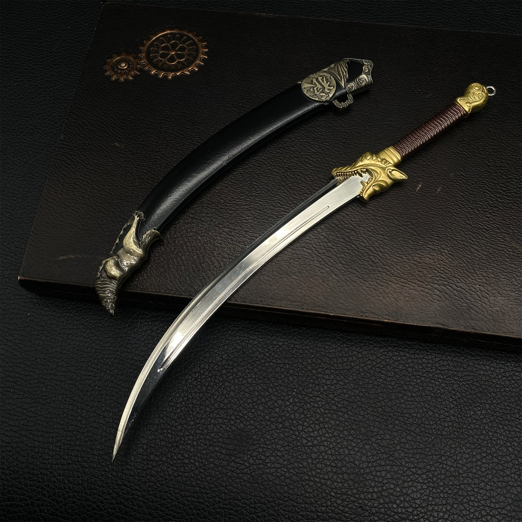 Mini Wolf Head Blunt Blade Sword 1/6 Metal Replica