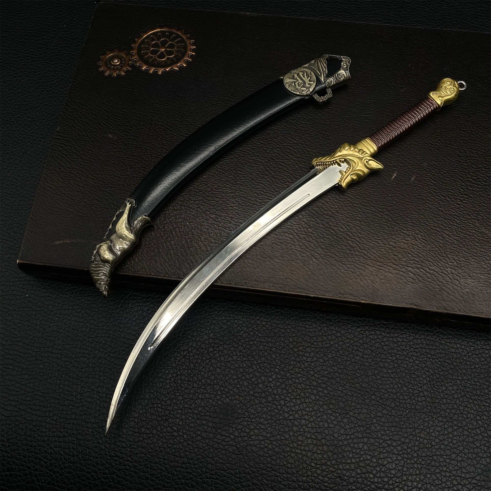 Mini Wolf Head Blunt Blade Sword 1/6 Metal Replica
