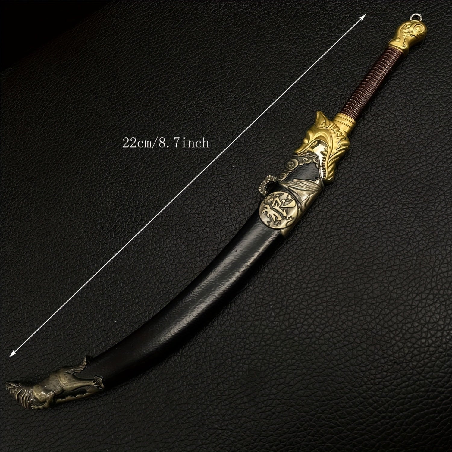 Mini Wolf Head Blunt Blade Sword 1/6 Metal Replica