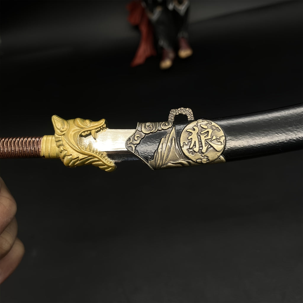 Mini Wolf Head Blunt Blade Sword 1/6 Metal Replica