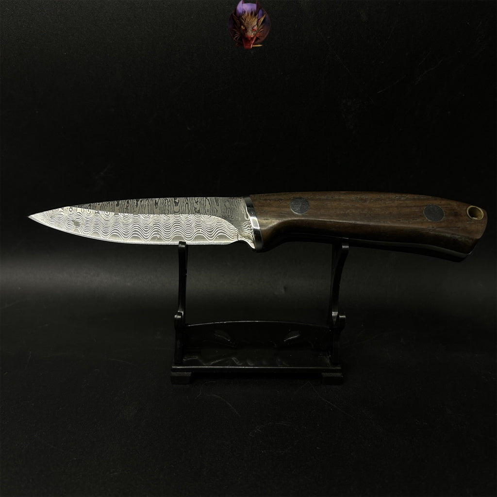 Wooden Handle Mini Damascus Sharp Knife