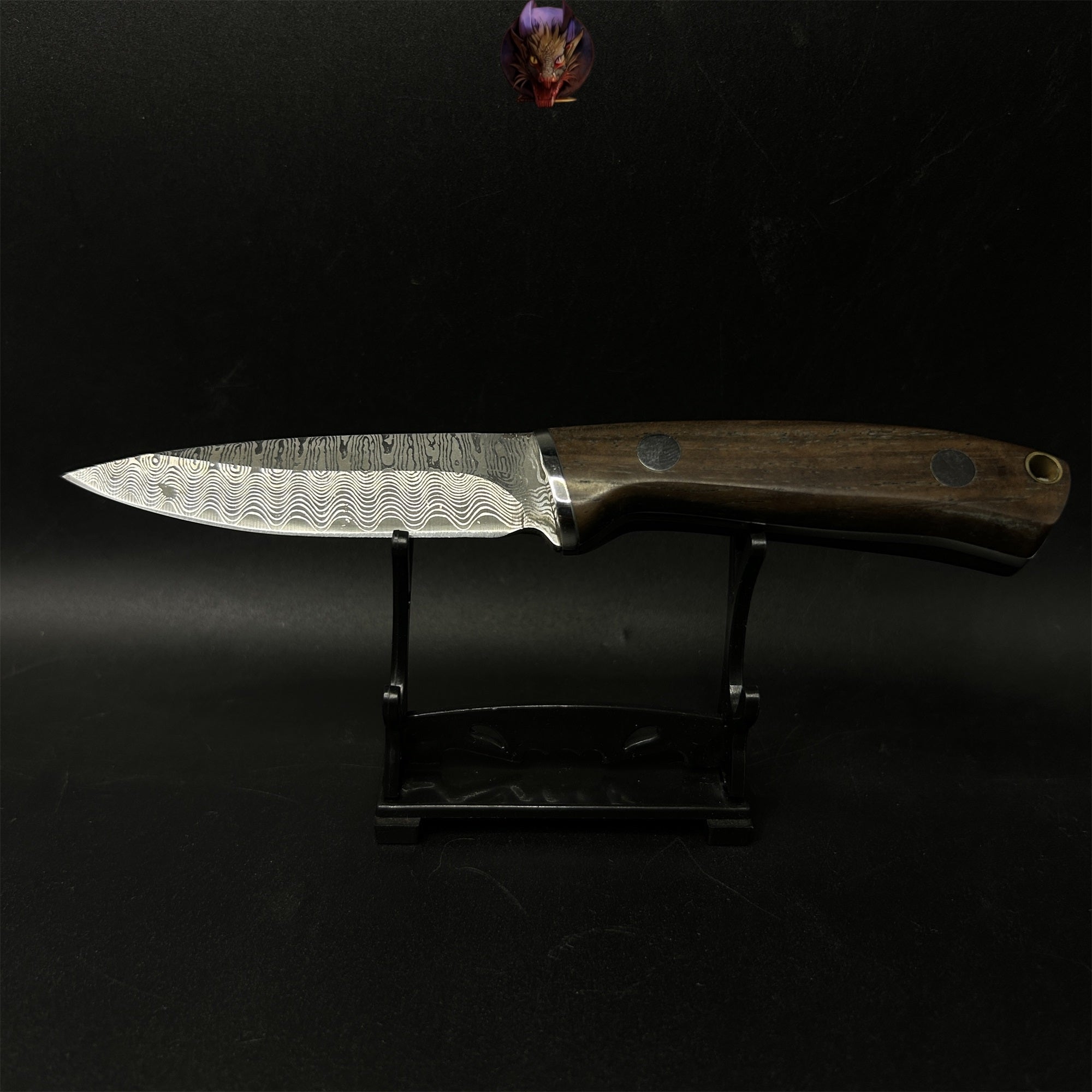 Wooden Handle Mini Damascus Sharp Knife
