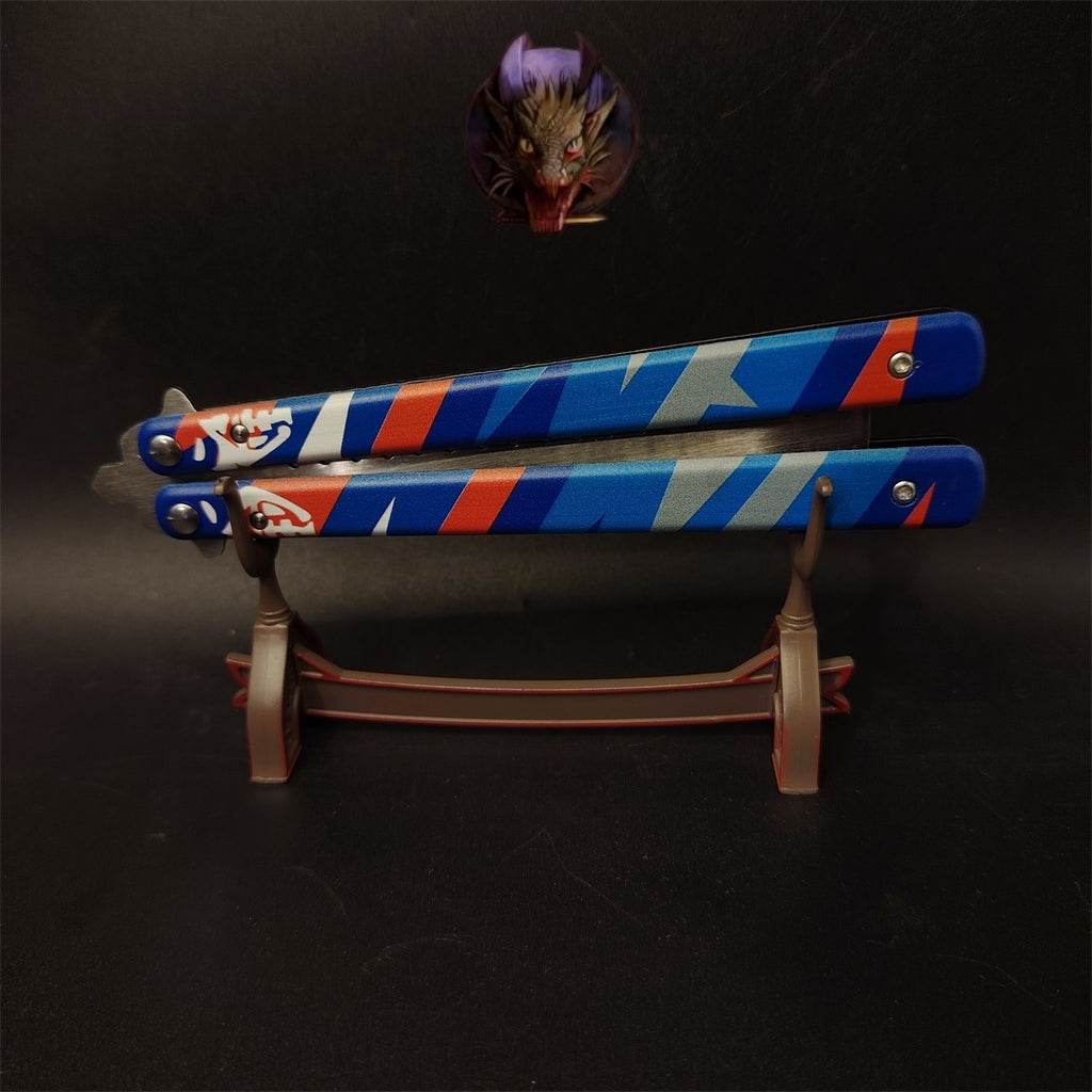 Game Prop Steel Yoru Comb Balisong Butterfly Trainer Gamer Gift