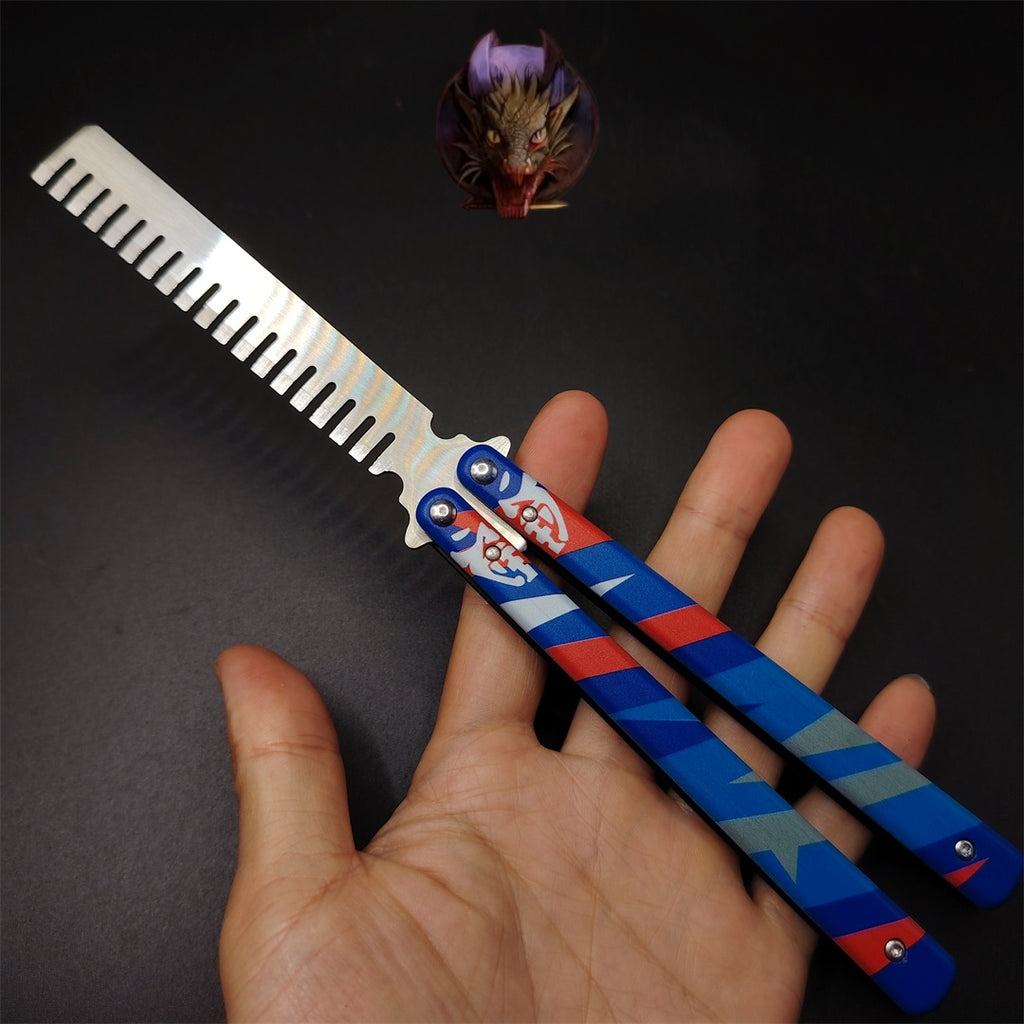 Game Prop Steel Yoru Comb Balisong Butterfly Trainer Gamer Gift
