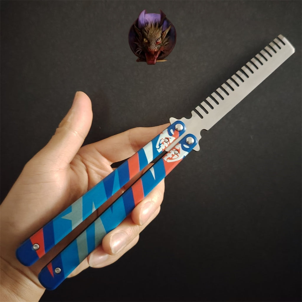 Game Prop Steel Yoru Comb Balisong Butterfly Trainer Gamer Gift