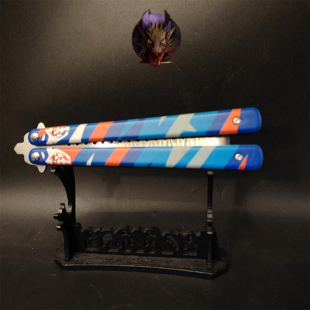 Game Prop Steel Yoru Comb Balisong Butterfly Trainer Gamer Gift