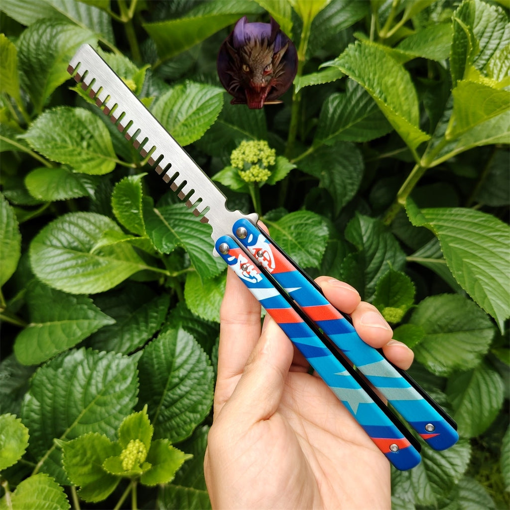 Game Prop Steel Yoru Comb Balisong Butterfly Trainer Gamer Gift