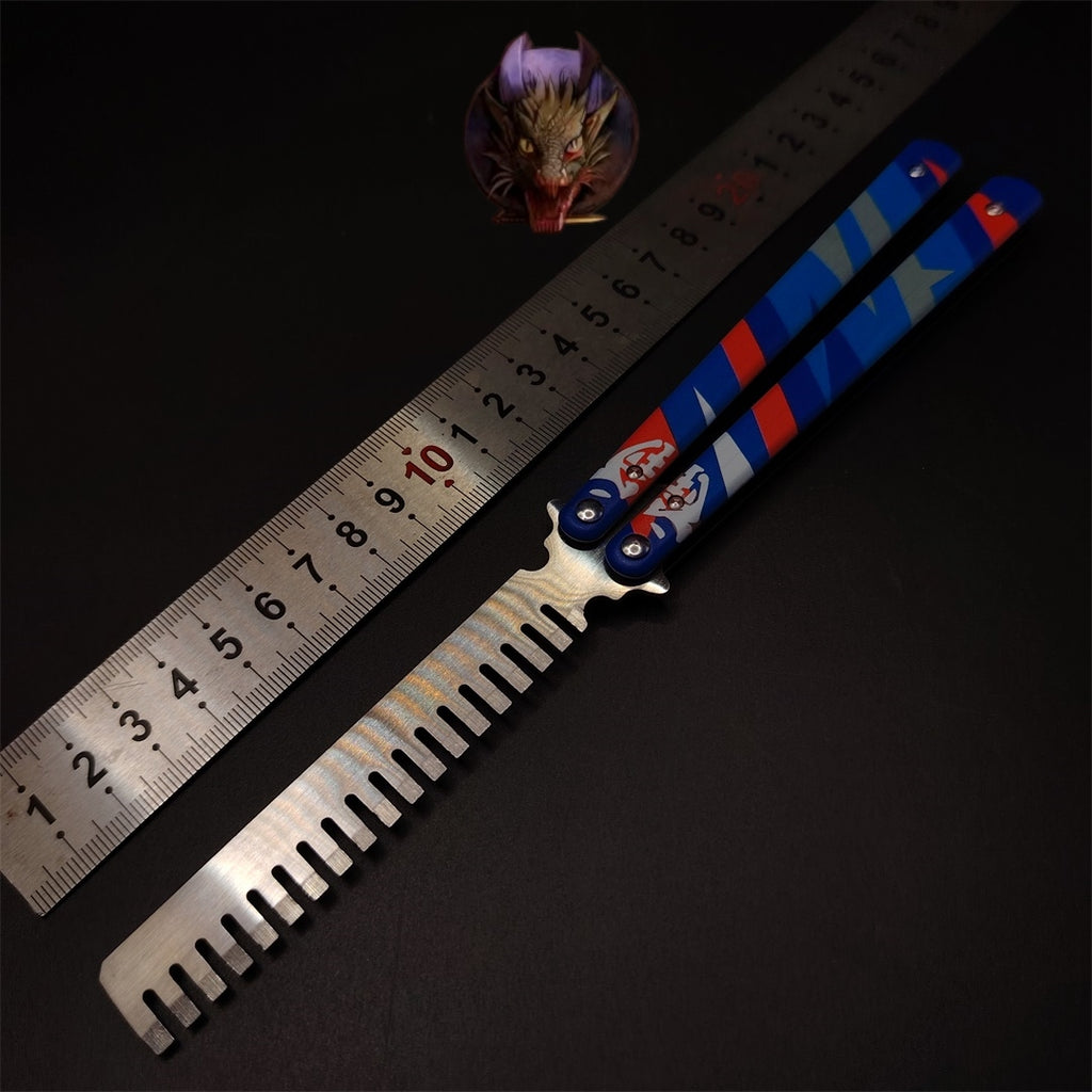 Game Prop Steel Yoru Comb Balisong Butterfly Trainer Gamer Gift