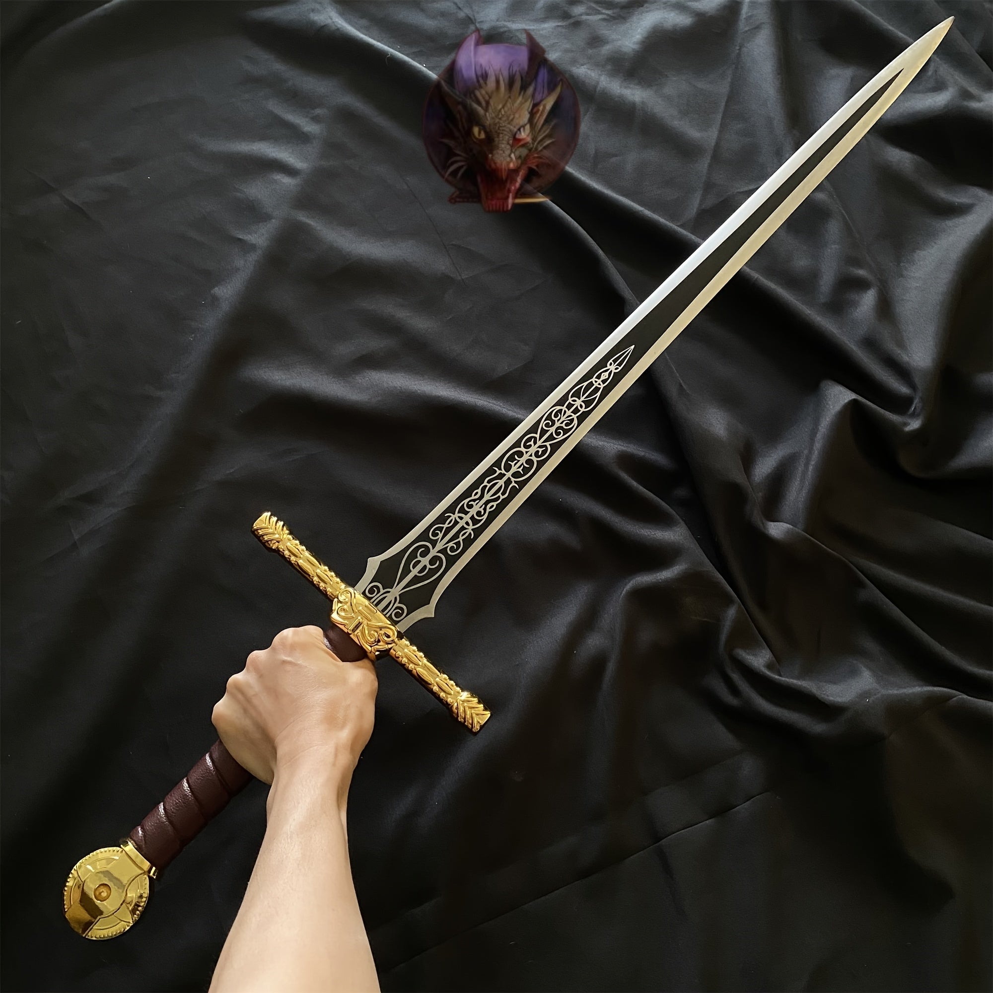 Life-size Lordsworn's Straight Sword Metal Replica