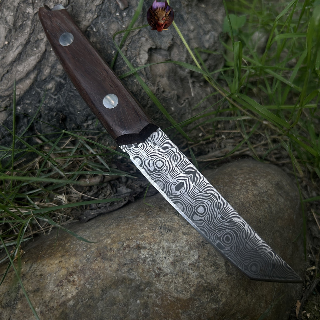 Mini Damascus Wooden Handle Sharp Knife