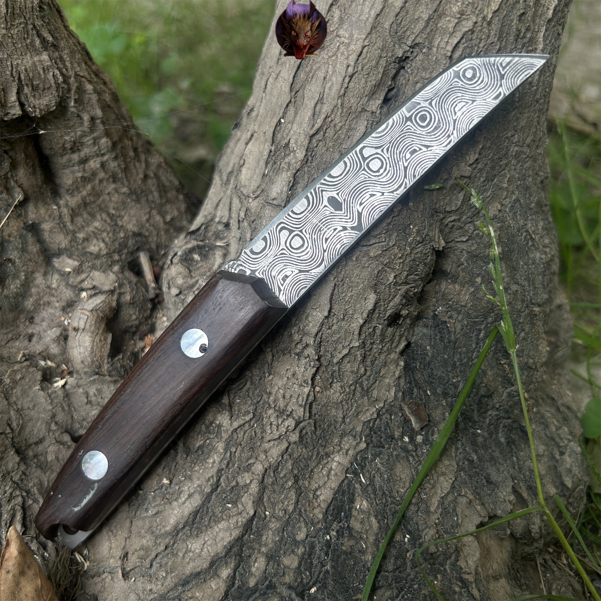 Mini Damascus Wooden Handle Sharp Knife