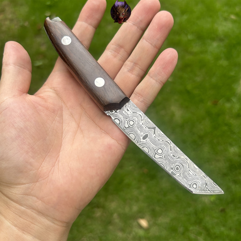 Mini Damascus Wooden Handle Sharp Knife