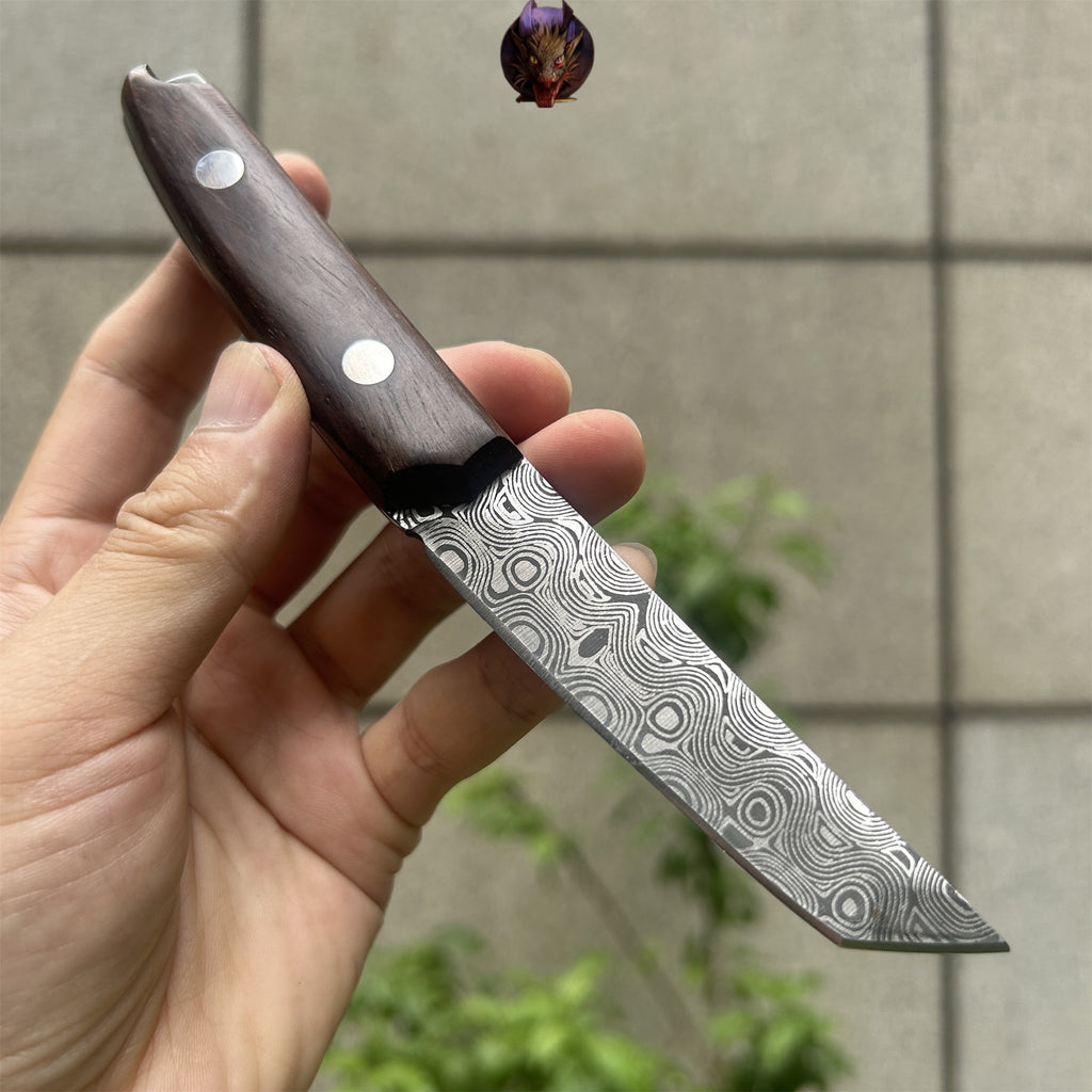 Mini Damascus Wooden Handle Sharp Knife