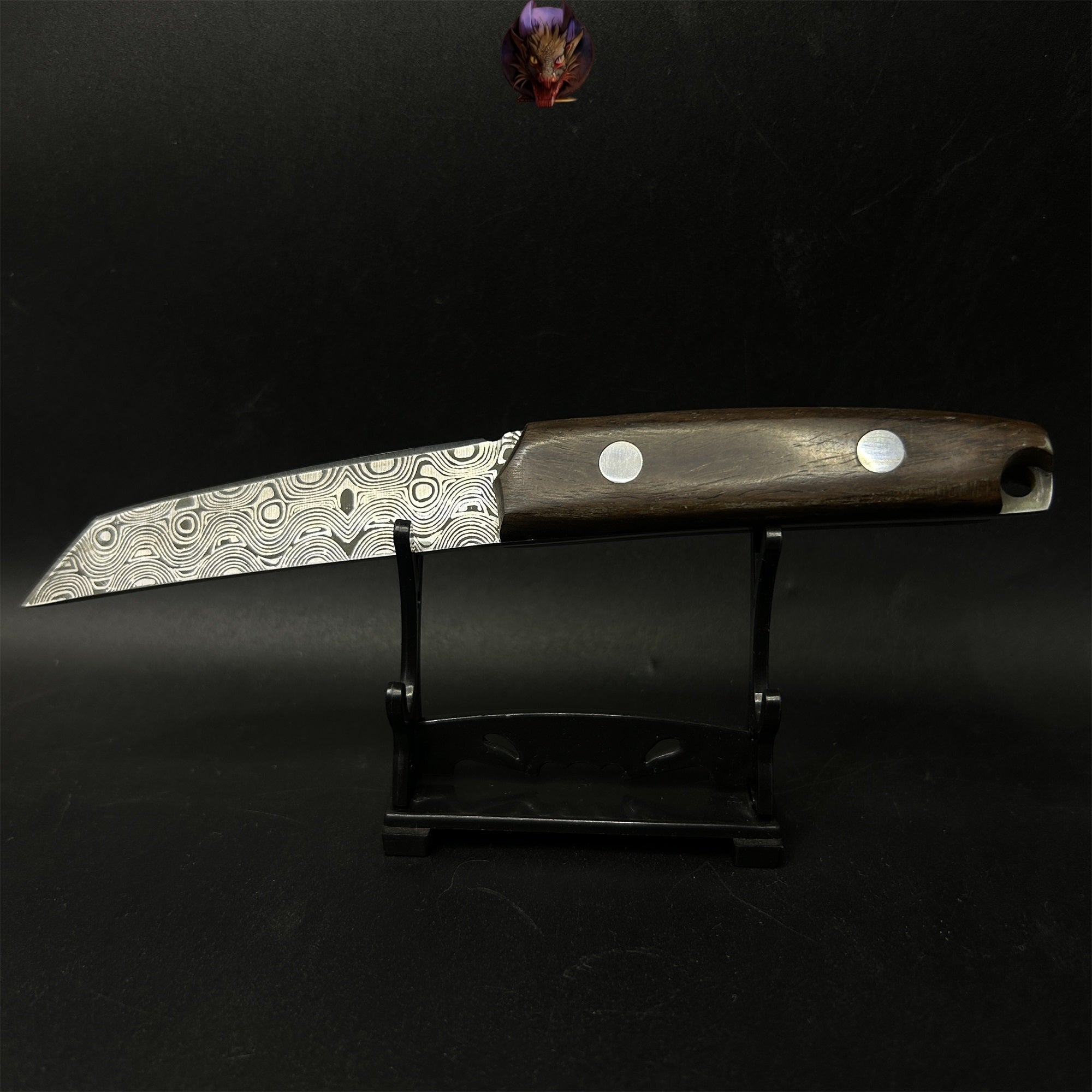 Mini Damascus Wooden Handle Sharp Knife