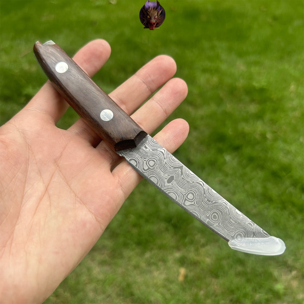 Mini Damascus Wooden Handle Sharp Knife