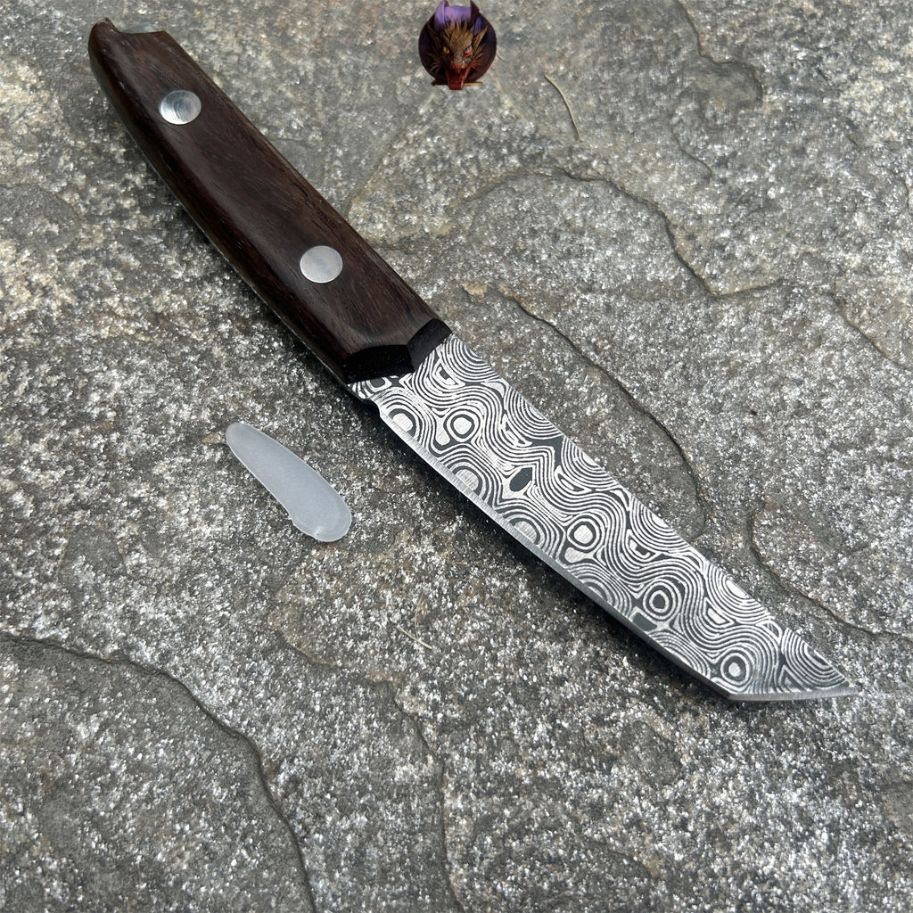 Mini Damascus Wooden Handle Sharp Knife