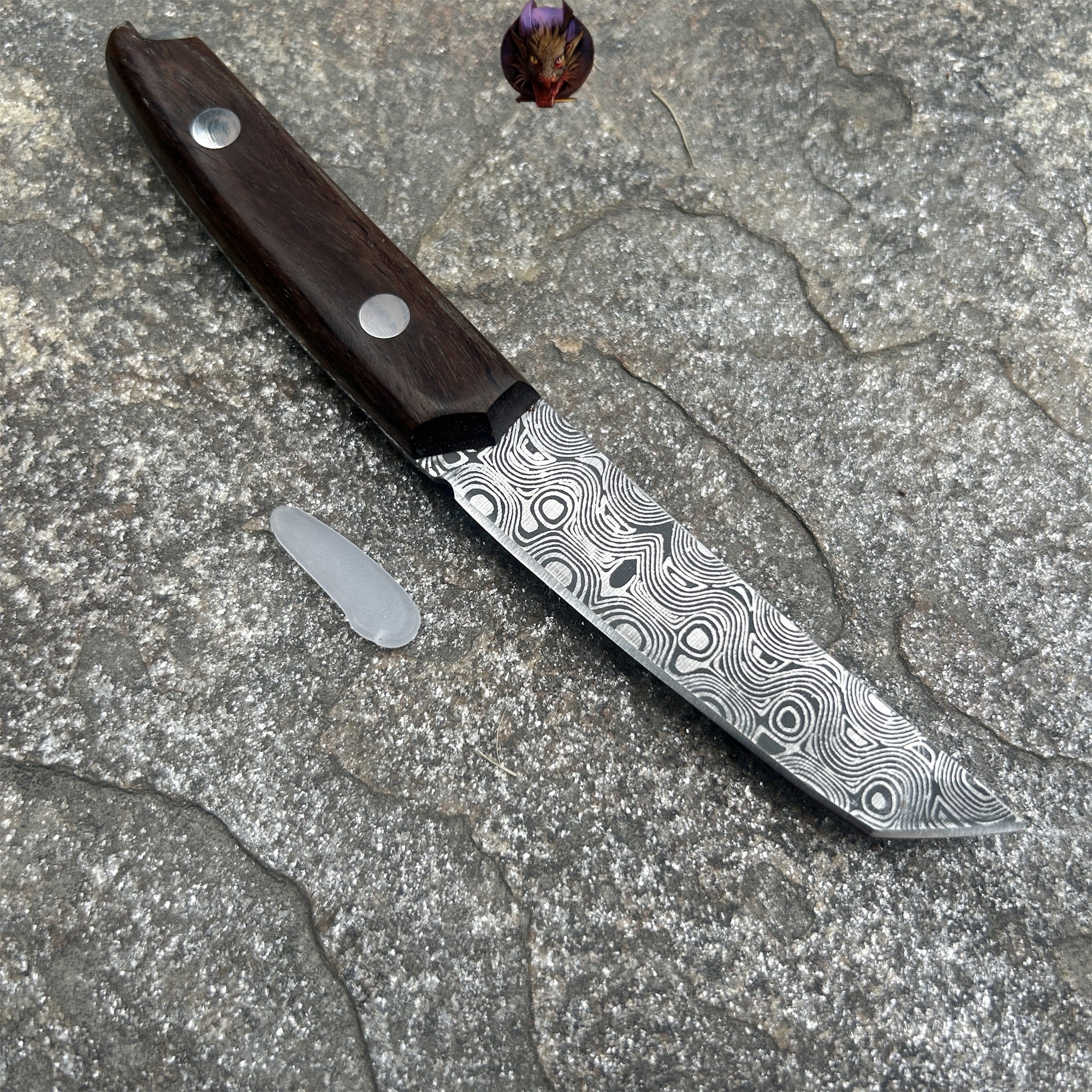Mini Damascus Wooden Handle Sharp Knife