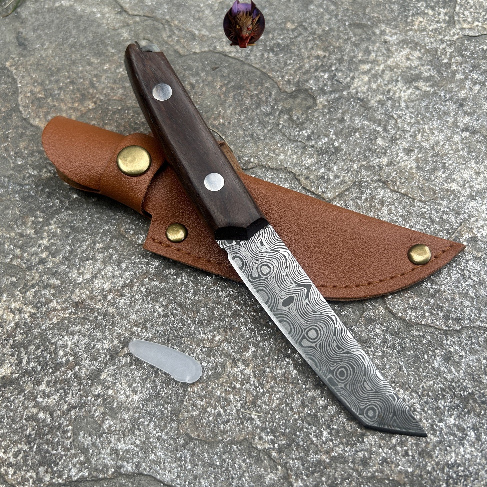 Mini Damascus Wooden Handle Sharp Knife