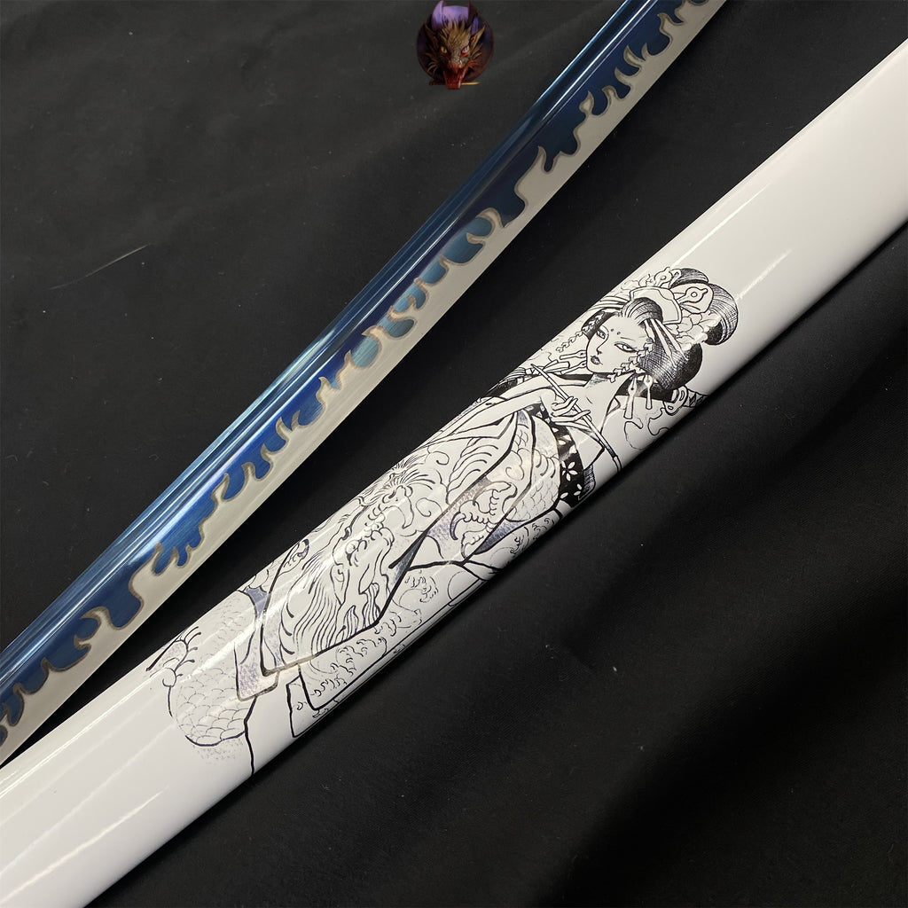 Life-size Handed Forged Carbon Steel Maiko Samurai Katana