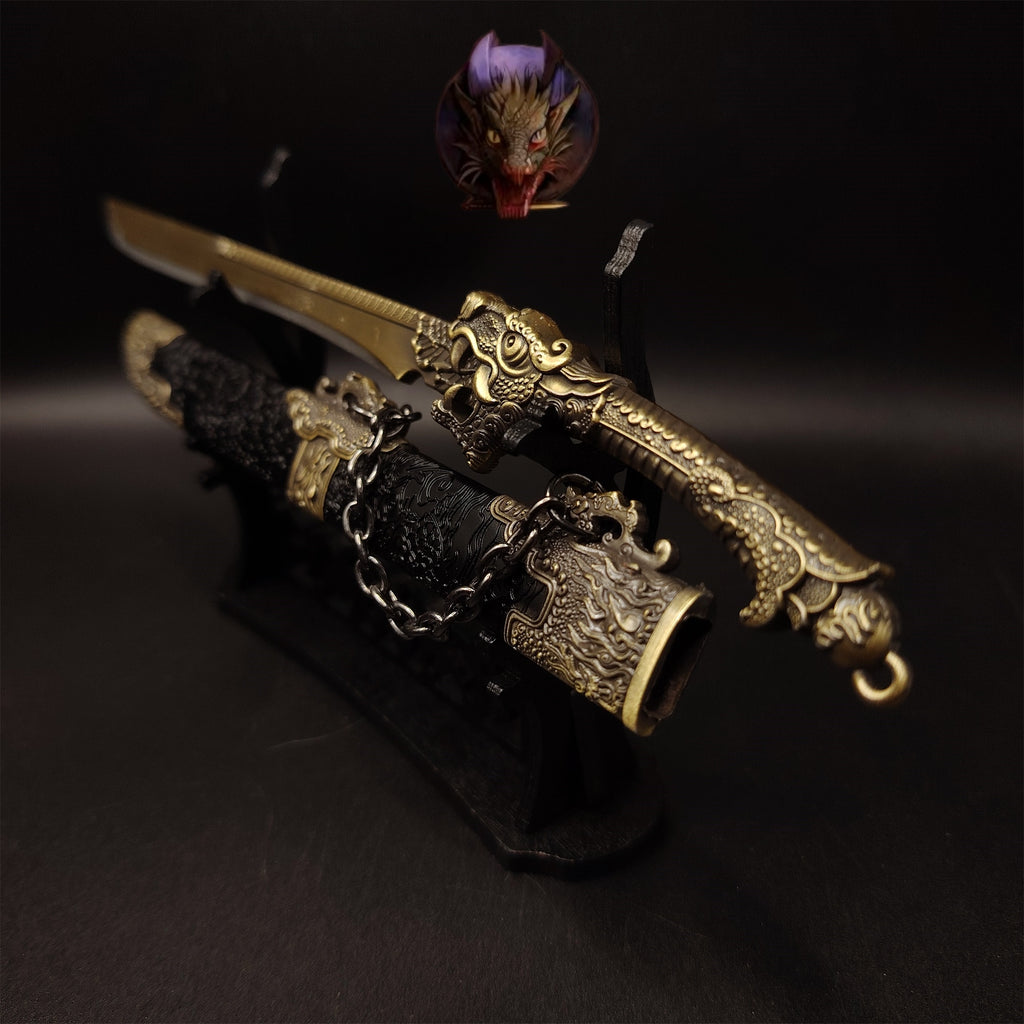 Ancient Chinese Dragon Head Sword Metal Replica