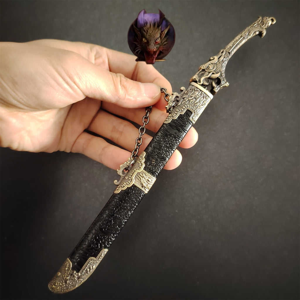 Ancient Chinese Dragon Head Sword Metal Replica