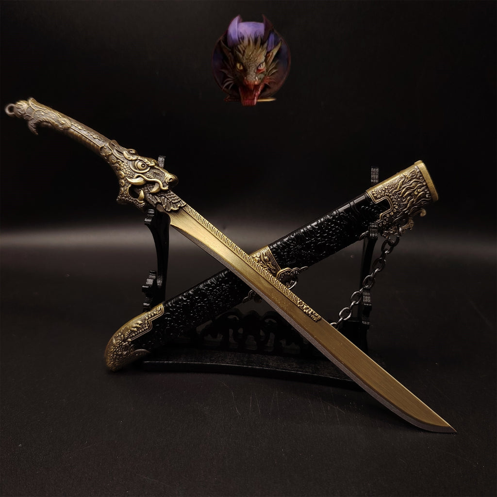 Ancient Chinese Dragon Head Sword Metal Replica