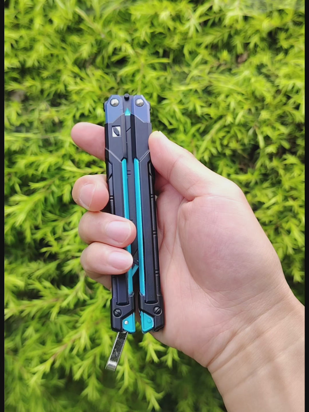 Val Blue RGX Butterfly Knife Blunt Blade Metal Replica