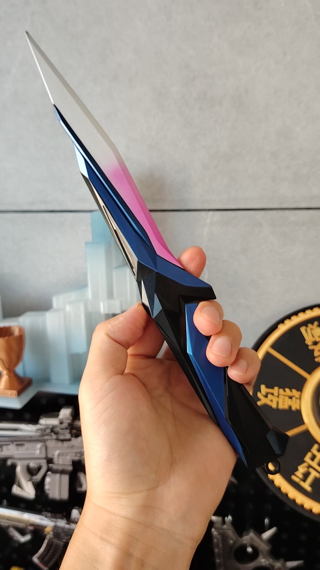 Val Game Singularity Knife Metal Replica Desk Display Art