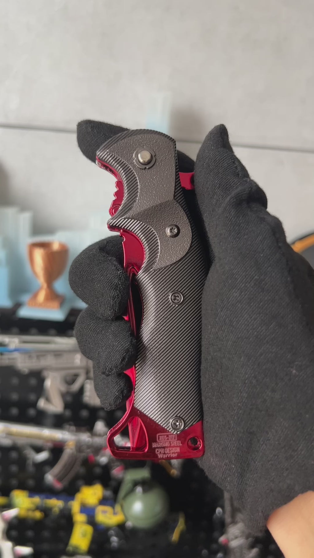 Arena Breakout Game Red Kite Combat Knife Blunt Metal Replica