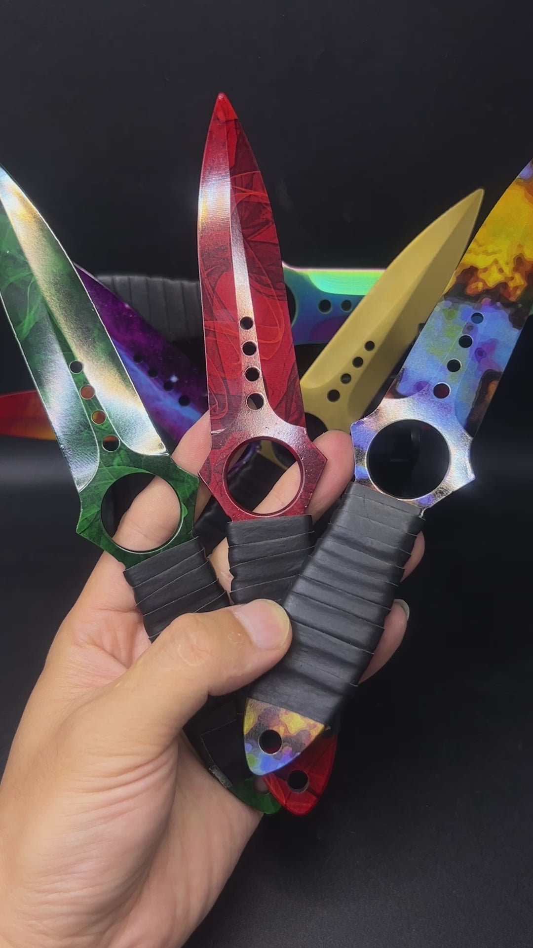 CS Game Skeleton Knife Steel Replica 7 Skins