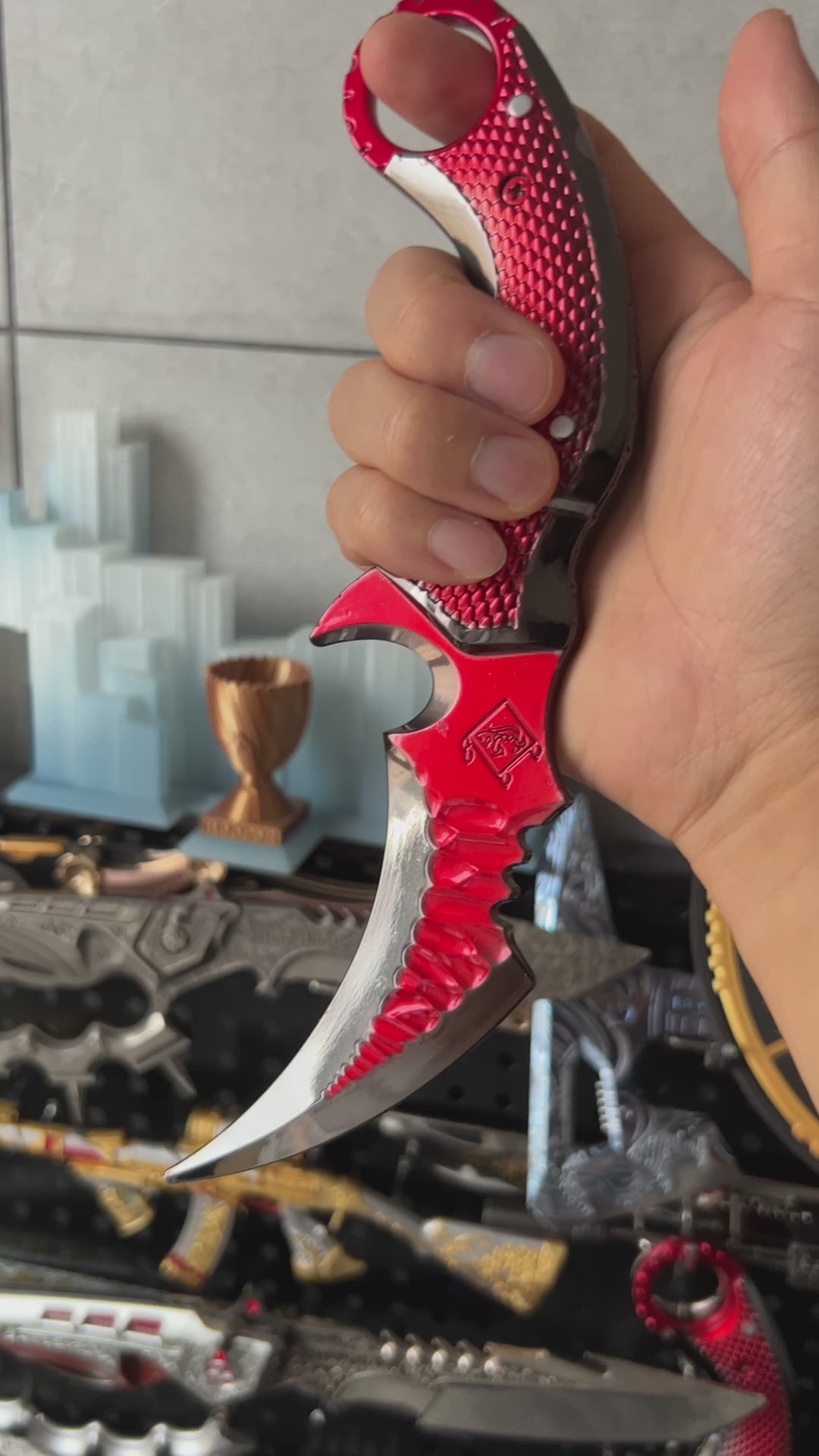 Delta Force Game Red Owl Scarecrow Karambit Blunt Metal Replica