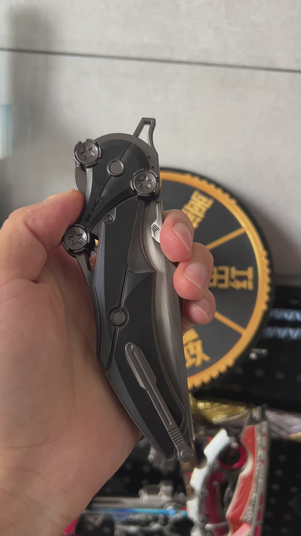 Delta Force Game 22CM Black Mercy Folding Knife Blunt Metal Replica