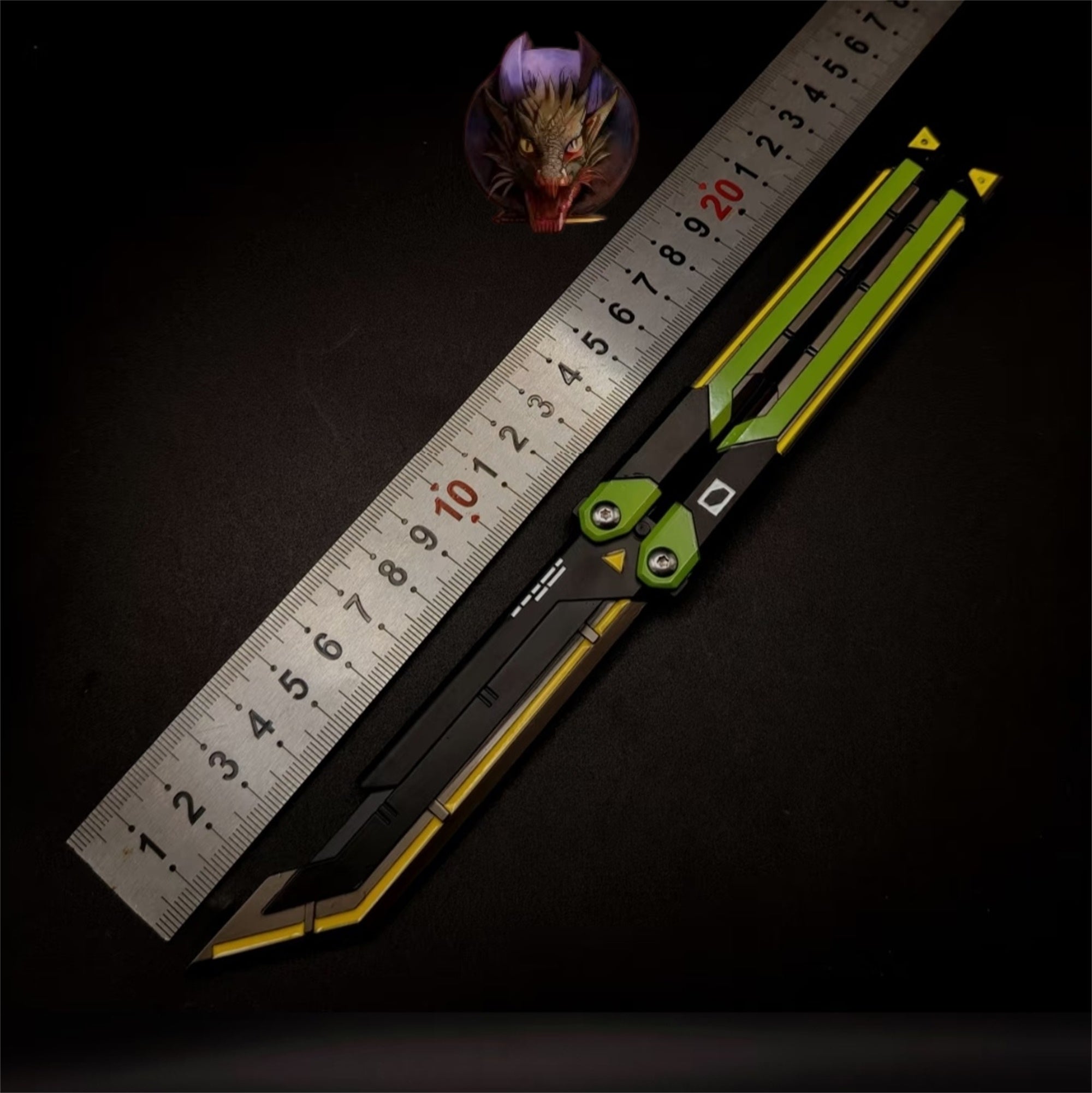 Val Green RGX Butterfly Knife Blunt Blade Metal Replica