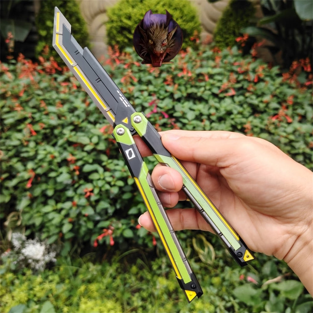 Val Green RGX Butterfly Knife Blunt Blade Metal Replica