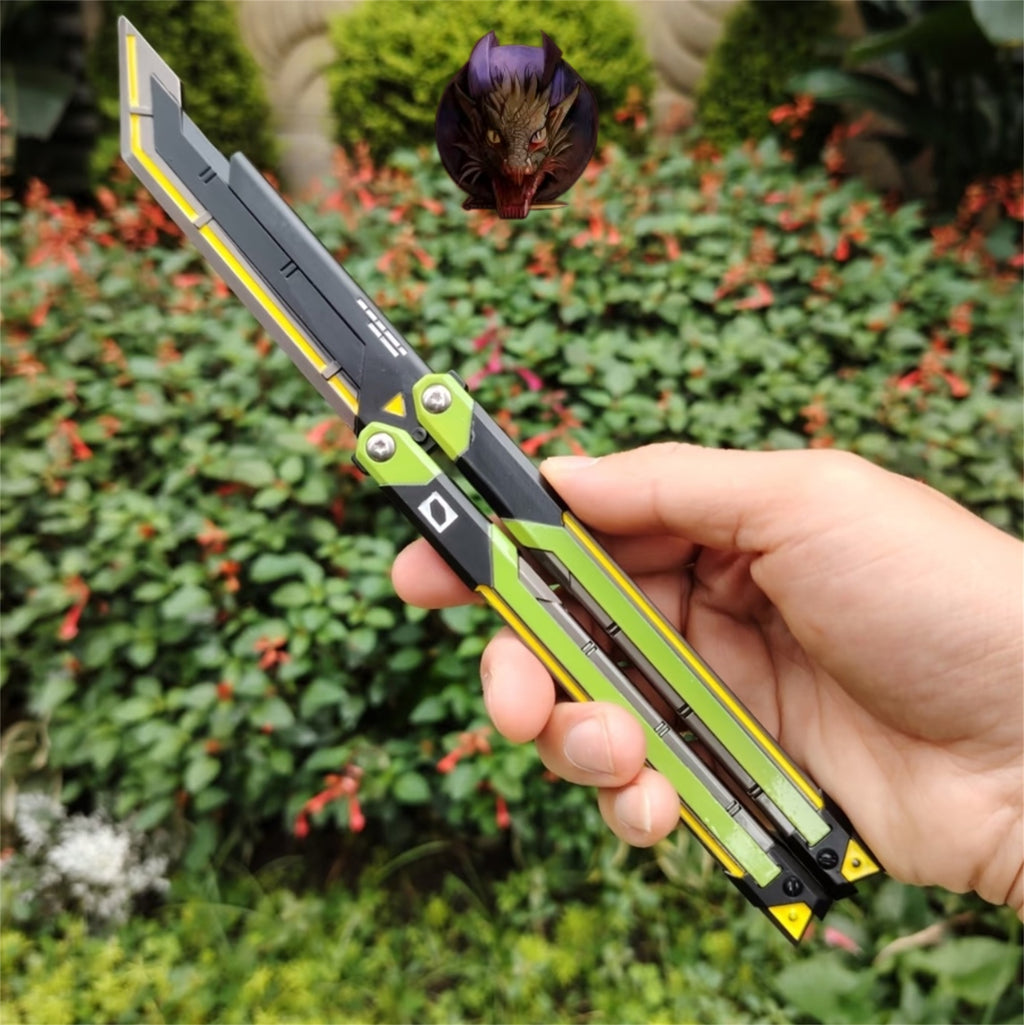 Val Green RGX Butterfly Knife Blunt Blade Metal Replica