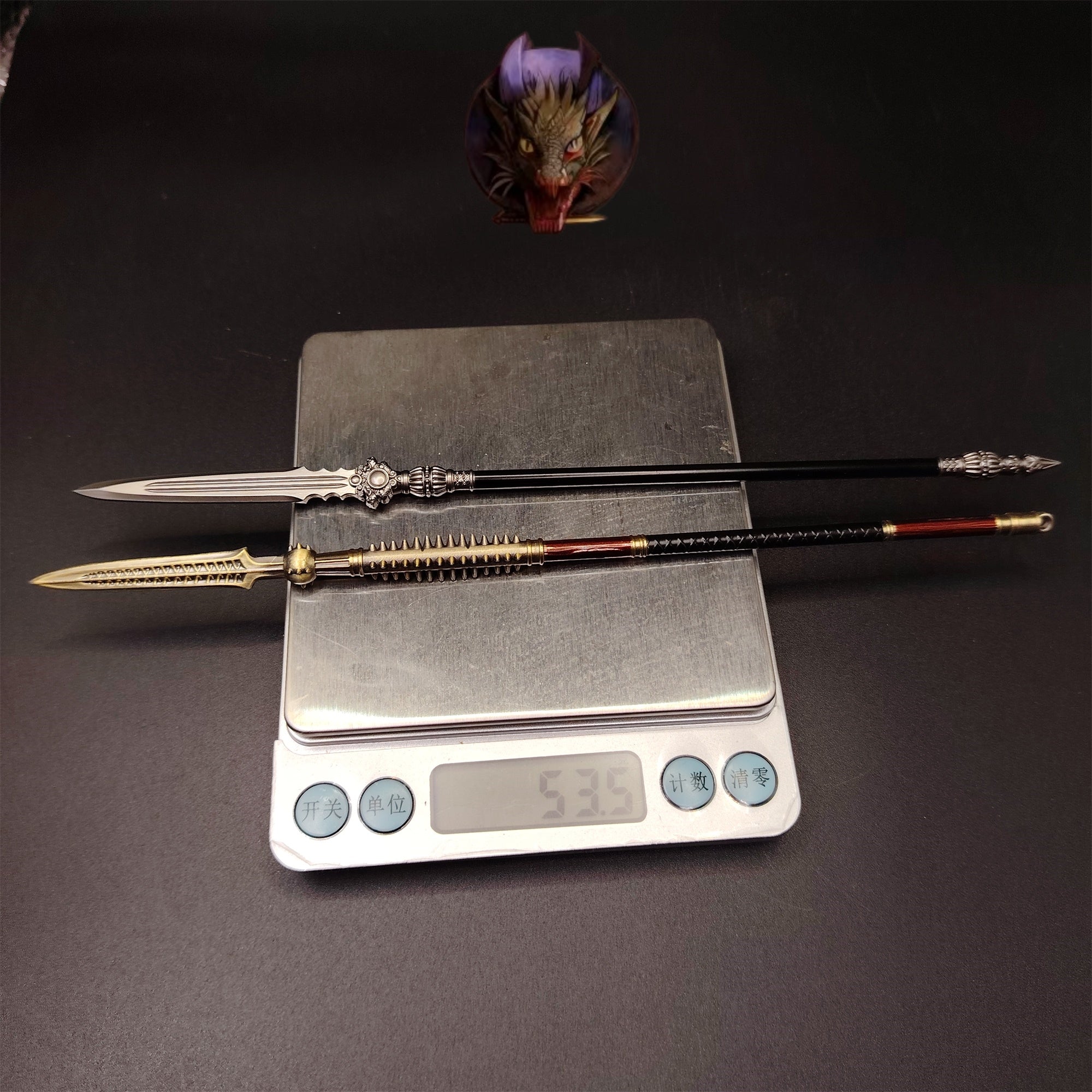 Ancient Chinese Spear 8.7''Replica 2 In 1 Pack