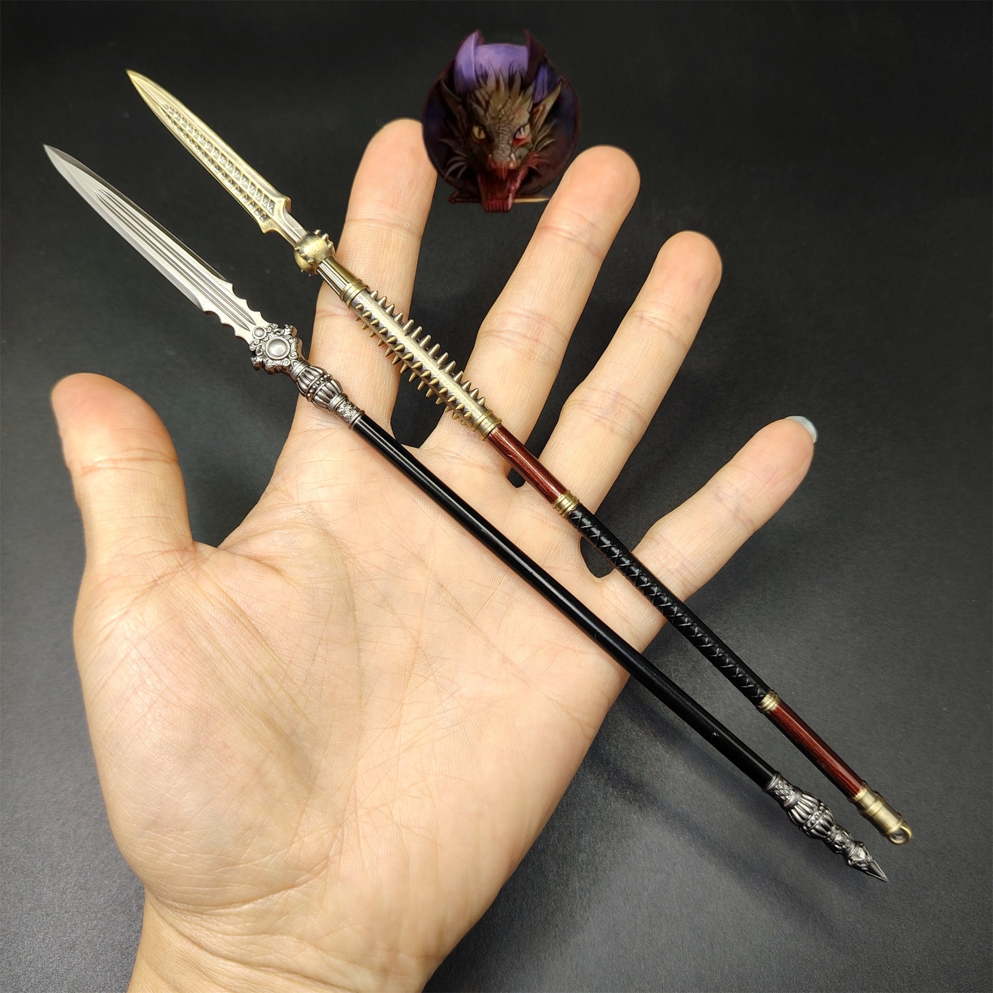 Ancient Chinese Spear 8.7''Replica 2 In 1 Pack