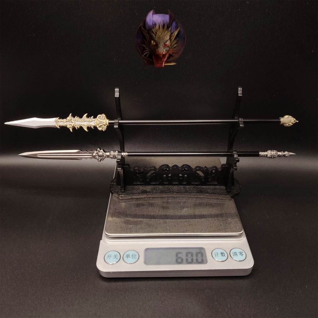 Metal Ancient Chinese Spear 8.7''Replica 2 In 1 Pack