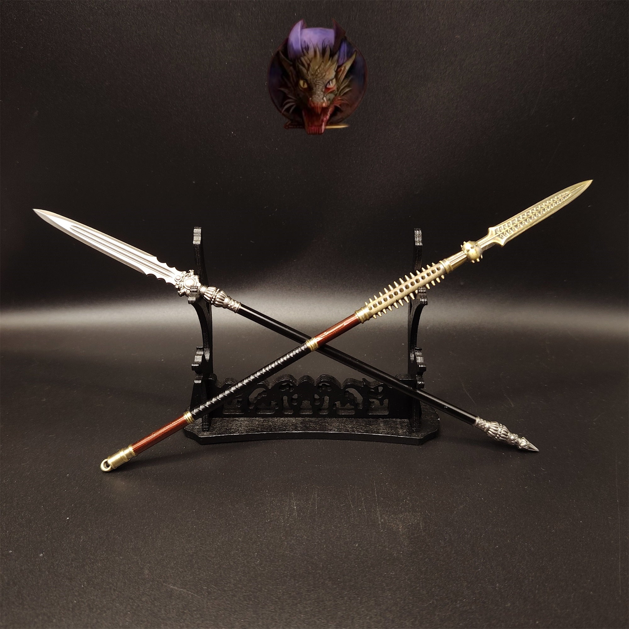 Ancient Chinese Spear 8.7''Replica 2 In 1 Pack