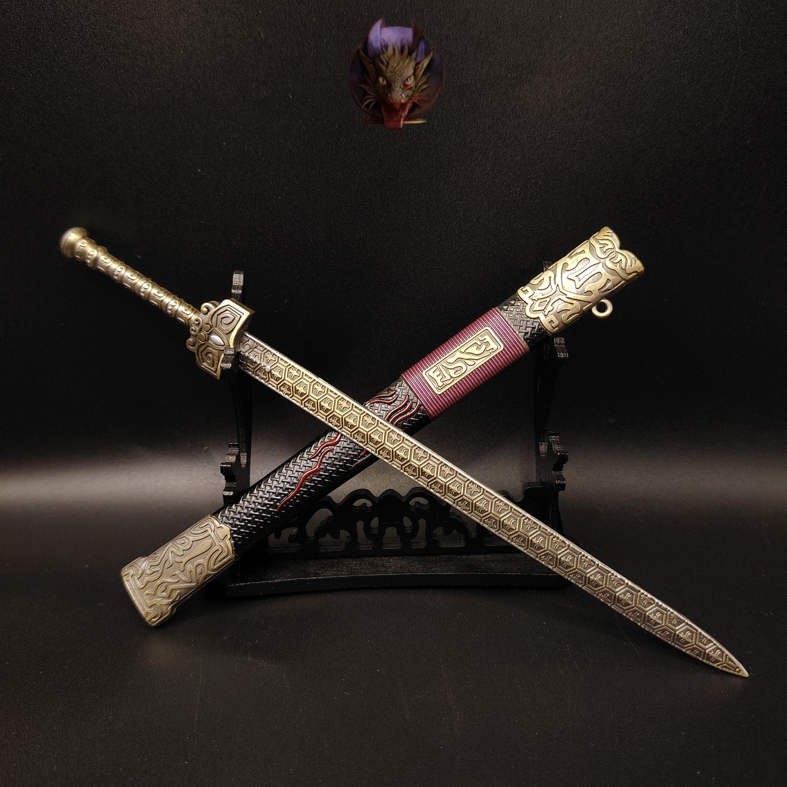 Metal Ancient Chinese Emperor Wu King Sword 8.7''Replica