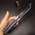Val RGX Butterfly Knife Blunt Blade Blue Metal Replica