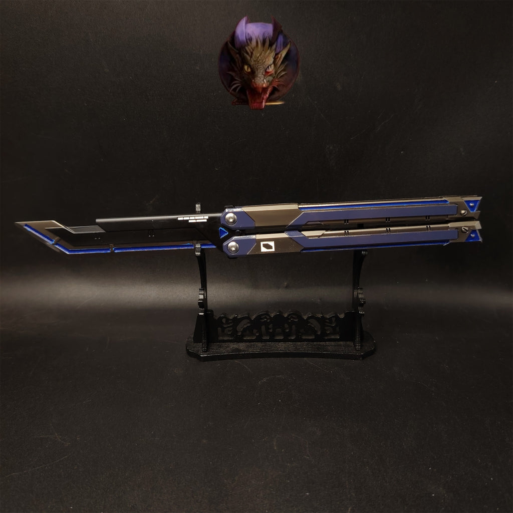 Val RGX Butterfly Knife Blunt Blade Blue Metal Replica
