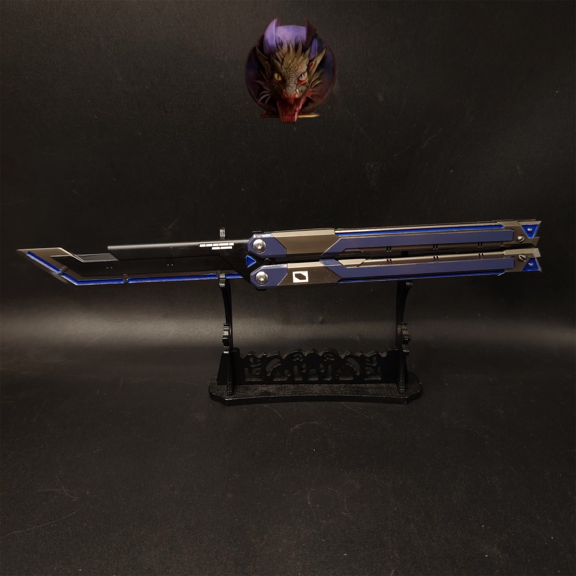Val RGX Butterfly Knife Blunt Blade Blue Metal Replica